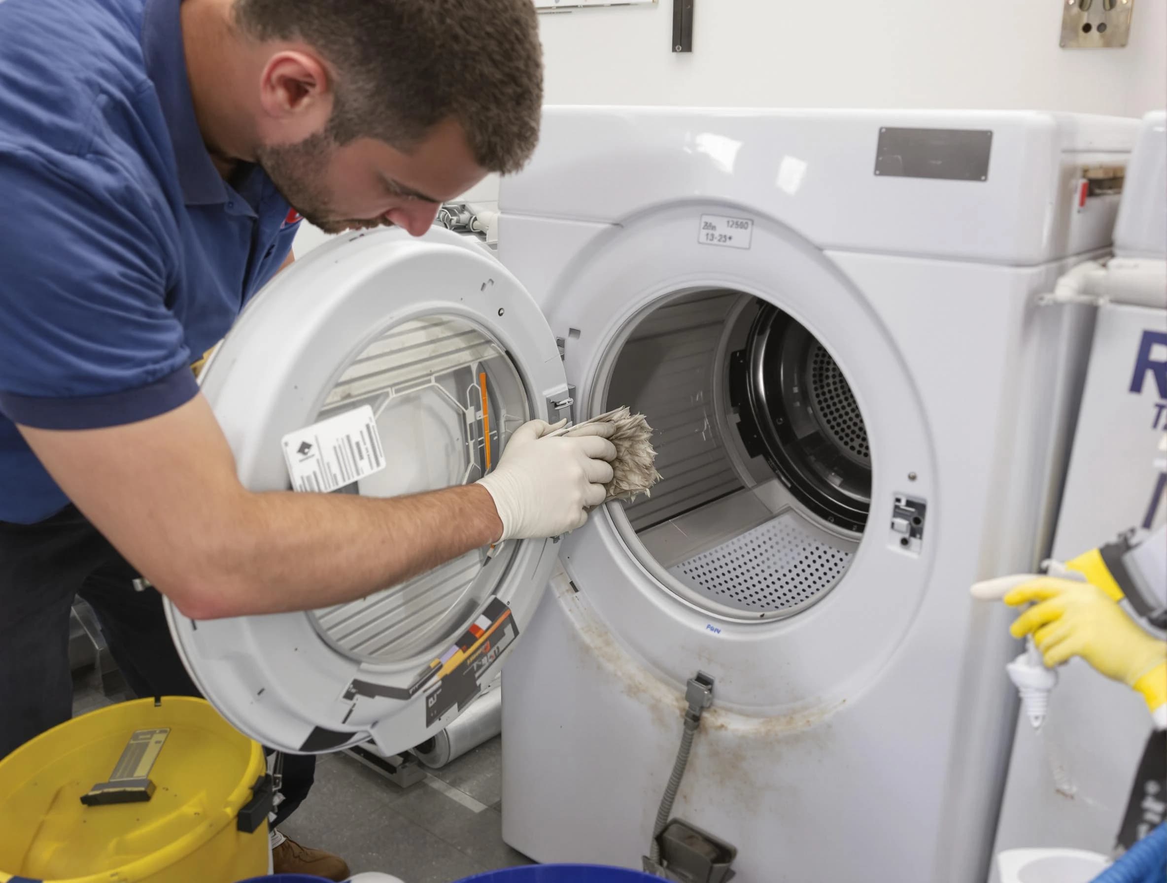 San Bernardino Dryer Vent Cleaning specialist performing detailed lint trap cleaning service in San Bernardino