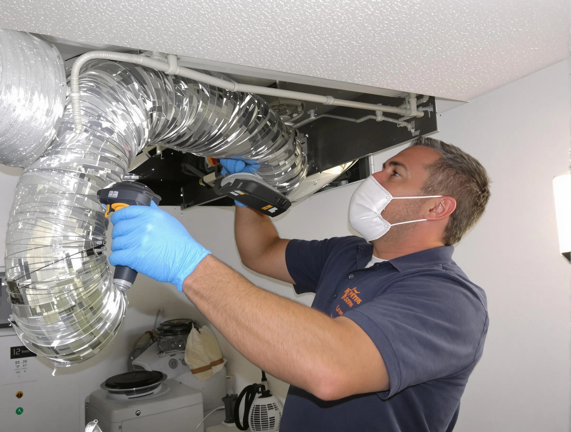 San Bernardino Dryer Vent Cleaning professional performing thorough residential dryer vent cleaning in San Bernardino
